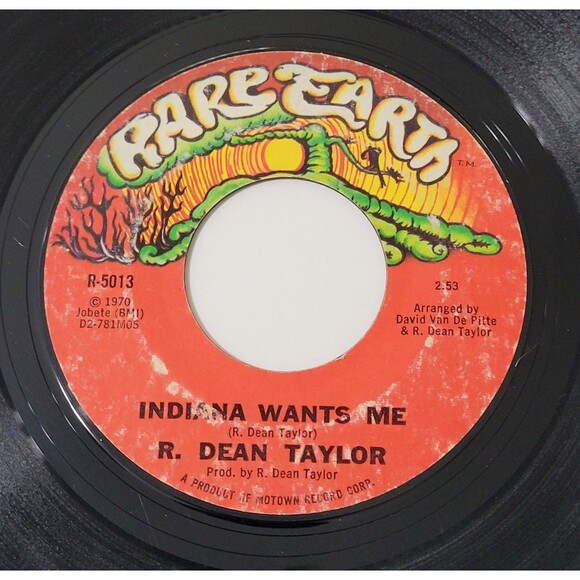 R. Dean Taylor Indiana Wants Me / Love's Your Name 45 RPM Rare Earth VG Rock '70 - Picture 1 of 4